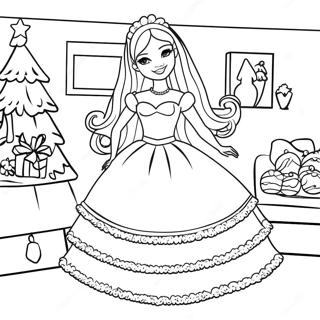 Barbie Noël Pages À Colorier