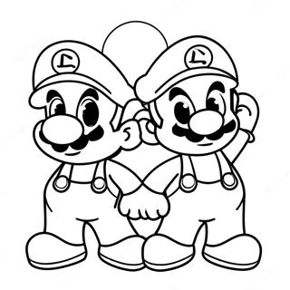 Page De Coloriage De Mario Et Luigi Aventuriers 84727-25754