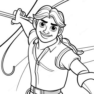 Flynn Rider De Raiponce En Action Page A Colorier 8477-1754