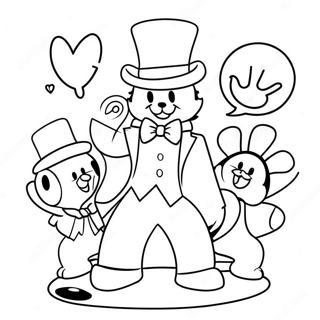 Page De Coloriage De Tuxedo Sam Jouant Avec Des Amis Pages À Colorier