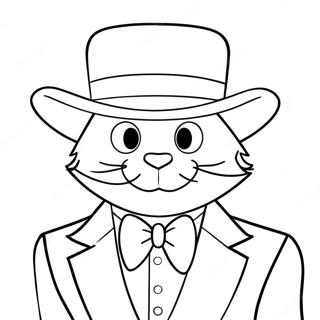 Tuxedo Sam Avec Un Chapeau Page De Coloriage Pages À Colorier