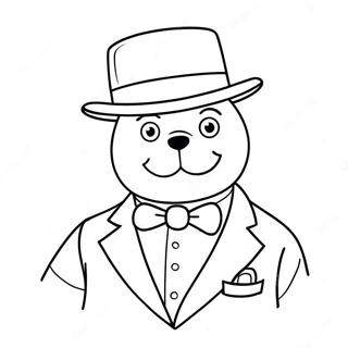Tuxedo Sam Avec Un Chapeau Page De Coloriage Pages À Colorier