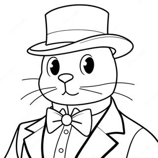 Tuxedo Sam Avec Un Chapeau Page De Coloriage Pages À Colorier