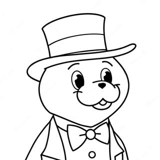 Tuxedo Sam Avec Un Chapeau Page De Coloriage Pages À Colorier