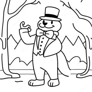 Tuxedo Sam Dans Une Scene Dhiver Page De Coloriage 84907 25985