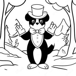 Tuxedo Sam Dans Une Scene Dhiver Page De Coloriage 84907 25987