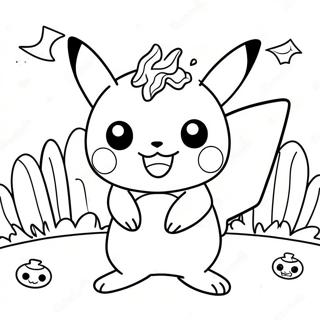 Pikachu Effrayant En Quete De Bonbons Page De Coloriage 84931-25915