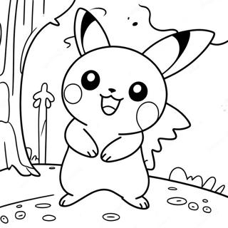 Pikachu Effrayant En Quete De Bonbons Page De Coloriage 84931-25997