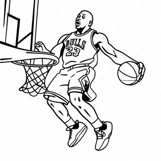 Page A Colorier De Michael Jordan En Train De Dunker 85058-26093