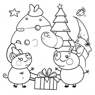 Page De Coloriage De Peppa Pig Et Ses Amis En Aventure De Noel 85262-26250