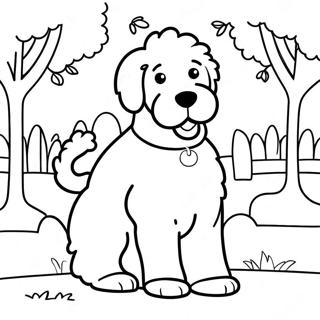 Page De Coloriage Goldendoodle Fluffy Dans Un Parc 85519-26453
