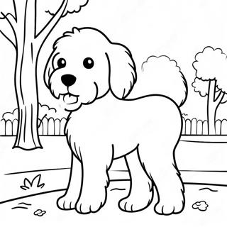 Page De Coloriage Goldendoodle Fluffy Dans Un Parc 85519-26455