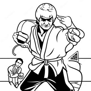 Page De Coloriage De La Scene Du Dojo Cobra Kai 85596-26509