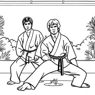 Page De Coloriage De La Scene Du Dojo Cobra Kai 85596-26510