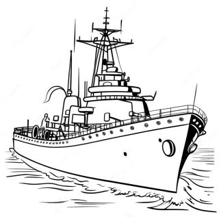 Page De Coloriage De Bateau De Guerre 85621-26525