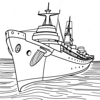 Page De Coloriage De Bateau De Guerre Vintage 85624 26537