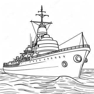 Page De Coloriage De Bateau De Guerre Vintage 85624 26538