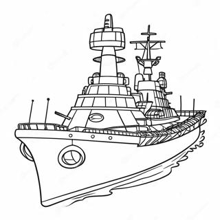 Page De Coloriage De Bateau De Guerre Avec Des Canons 85625 26541