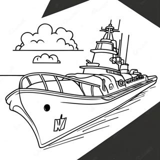 Page De Coloriage De Bateau De Guerre Avec Des Canons 85625 26542
