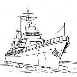 Page De Coloriage De Bateau De Guerre Avec Des Canons 85625 26544