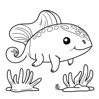Axolotl Avec Des Branchies Colorees Page A Colorier 8569-876