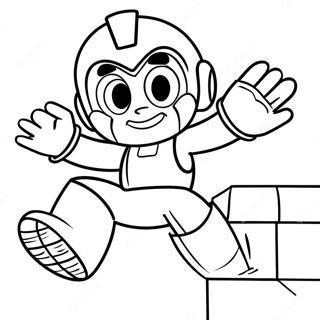 Page De Coloriage Megaman Sautant Par-Dessus Des Obstacles Pages À Colorier