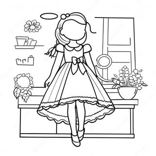 Page De Coloriage Jolie Fille Stylee En Robe 85778-26659