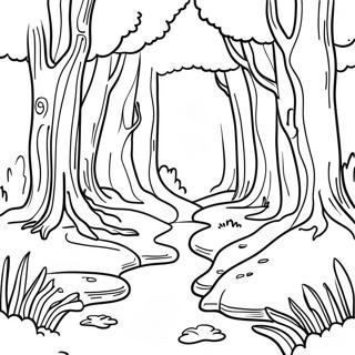 Page De Coloriage Paysage Forestier Detaile 85929-26770