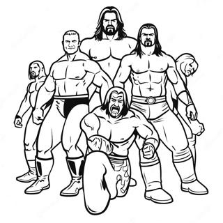 Page De Coloriage Des Lutteurs De La Wwe En Action 86032-26850