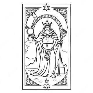 Page De Coloriage De Cartes De Tarot Des Arcanes Majeurs 86110-26913