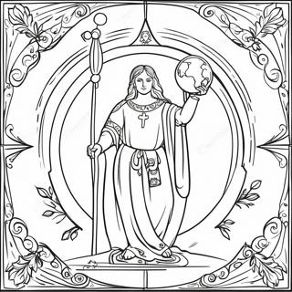 Page De Coloriage De Cartes De Tarot Des Arcanes Majeurs 86110-26916