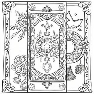 Page De Coloriage De Design De Carte De Tarot Detaille 86111-26920