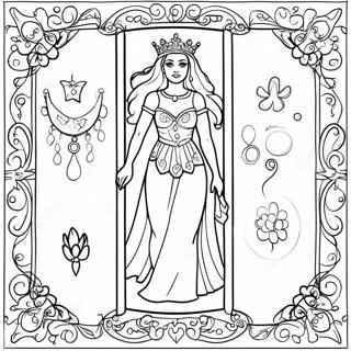 Page De Coloriage De Carte De Tarot Fantaisiste 86112-26923