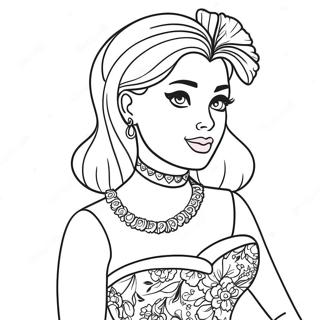 Page De Coloriage De Barbie En Robe Vintage 86262-27037