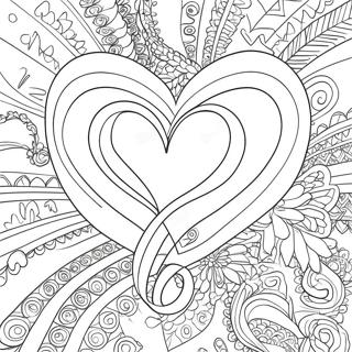 Page De Coloriage Du Coeur Au Ruban Rose 86413-27173