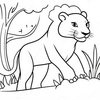 Page De Coloriage Lionne Feroce Chassant 86494-27246