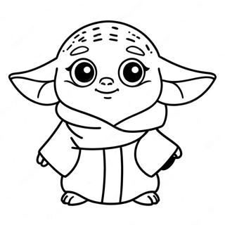 Bebe Yoda Mignon Avec De Grands Yeux Page A Colorier 8651-2482