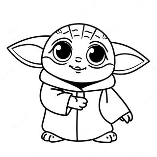 Bebe Yoda Mignon Avec De Grands Yeux Page A Colorier 8651-2483