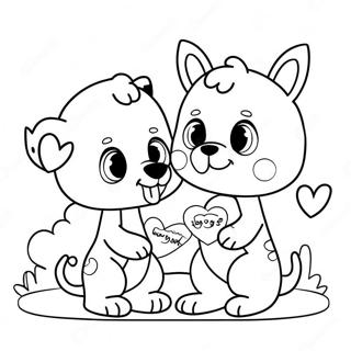 Page De Coloriage Danimaux Mignons Pour La Saint Valentin 86620-27313