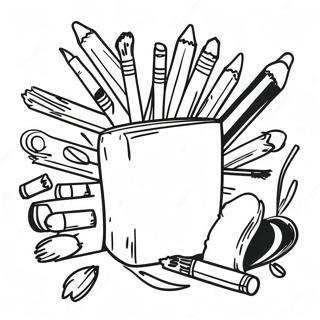 Page De Coloriage De Fournitures Artistiques Colorees De 4eme Annee 86699 27381