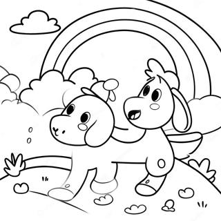Page De Coloriage Des Amis Arc En Ciel Cyan Joueurs 86726-27407