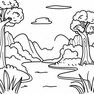 Paysage Facile Pages À Colorier