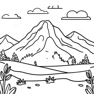 Page De Coloriage De Paysage De Montagne Serein 86801 27455