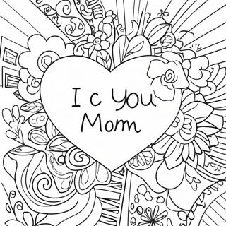 Belle Page De Coloriage Je Taime Maman 86878-27523