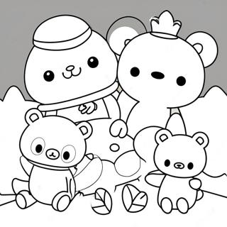 Page De Coloriage Rilakkuma Avec Des Amis Mignons 86927-27553