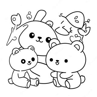 Page De Coloriage Rilakkuma Avec Des Amis Mignons 86927-27554