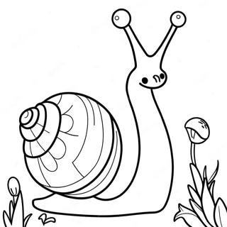 Page De Coloriage Dun Escargot Heureux Avec Des Fleurs 86980-27598