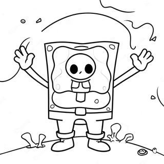 Spongebob En Costume Effrayant Page De Coloriage 87107-27693