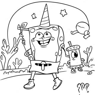 Spongebob Page De Coloriage De Trick Or Treating 87109 27704