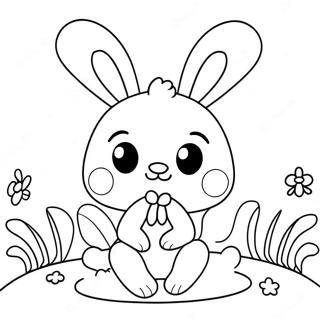 My Melody Avec Un Joli Lapin Page A Colorier 8743-2182